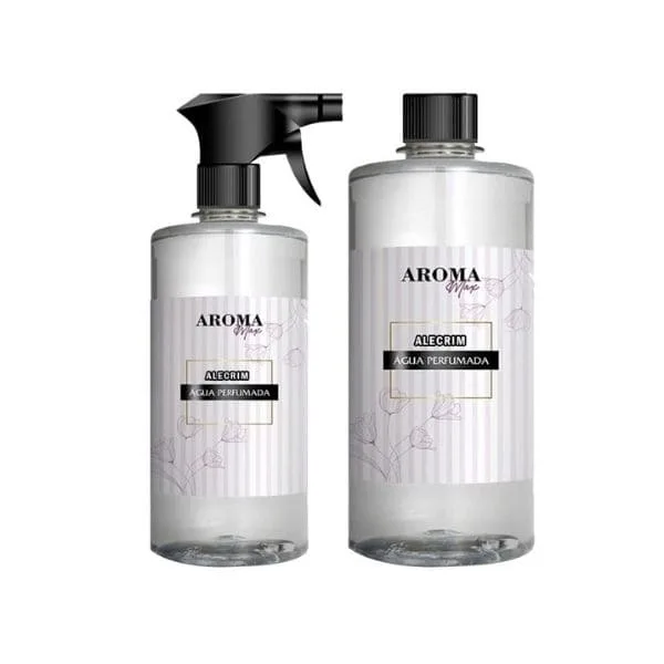 Agua Perfumada Alecrim do Campo 15 Lts Ideal Para Panos Roupas Tecidos Serve Aromatidor de Ambiente Spray Com Refil