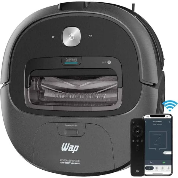 6. Robo Aspirador de Po WAP ROBOT WCONNECT Amazon Alexa Google Assistente Wifi Comando de Voz Automatico Inteligente Varre e Passa Pano com Controle Remoto e Base de Auto Recarga Bivolt