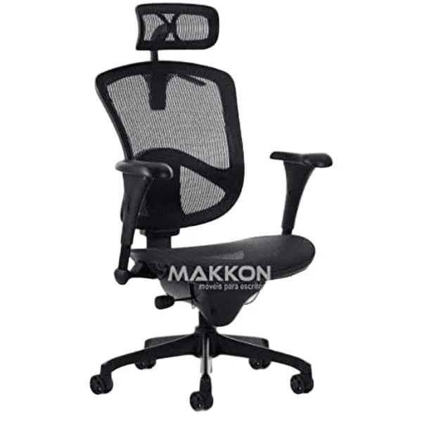 2 Cadeira Escritorio Preta MK 20A Makkon