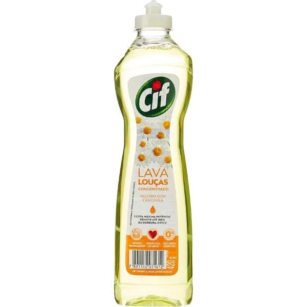 Cif Detergente Para Lava-Louças Líquido Concentrado Neutro Com Camomila Frasco 420Ml