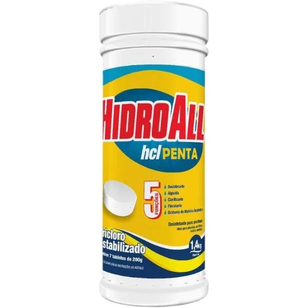 Cloro para piscinas hcl Penta tubo 14kg com 7 pastilhas Refil Flutuador jpg