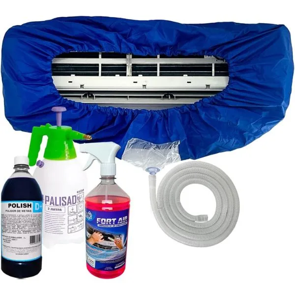 Kit Limpeza Ar Condicionado 36 Mil BTUS Coletor Limpa Aluminio Bactericida 1l Pulverizador 2l